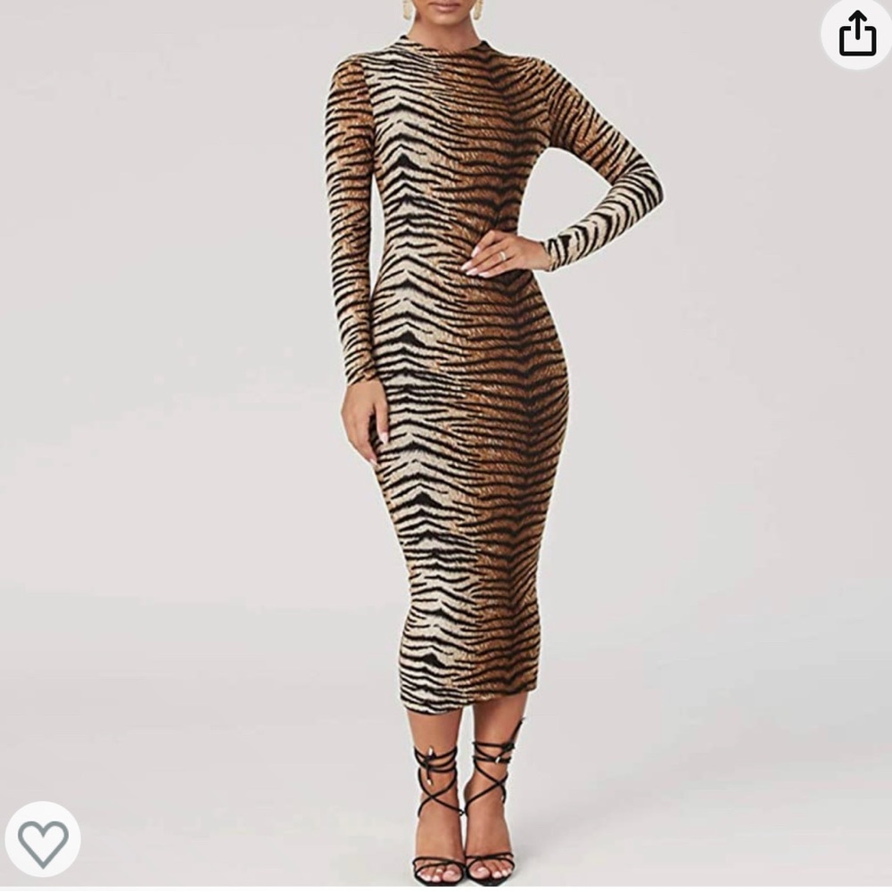 Tiger Print midi dress